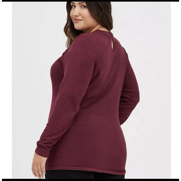 Torrid Pullover Lace Keyhole Mock Neck Sweater Womens Size 3 (22-24) - Picture 9 of 9